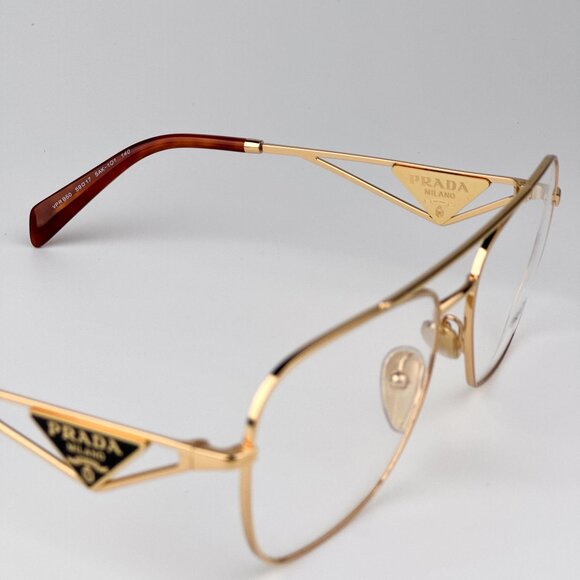Prada PRB50V Eyeglasses – Gold Rectangle Frame | Model 5AK1O1 - Picture 7 of 9